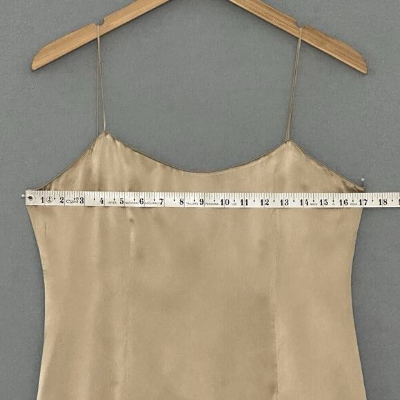 Rickie Freeman Teri Jon Womens Dress 4 Gold Silk Satin‎ Slip Cocktail Retro Y2K - Picture 8 of 13